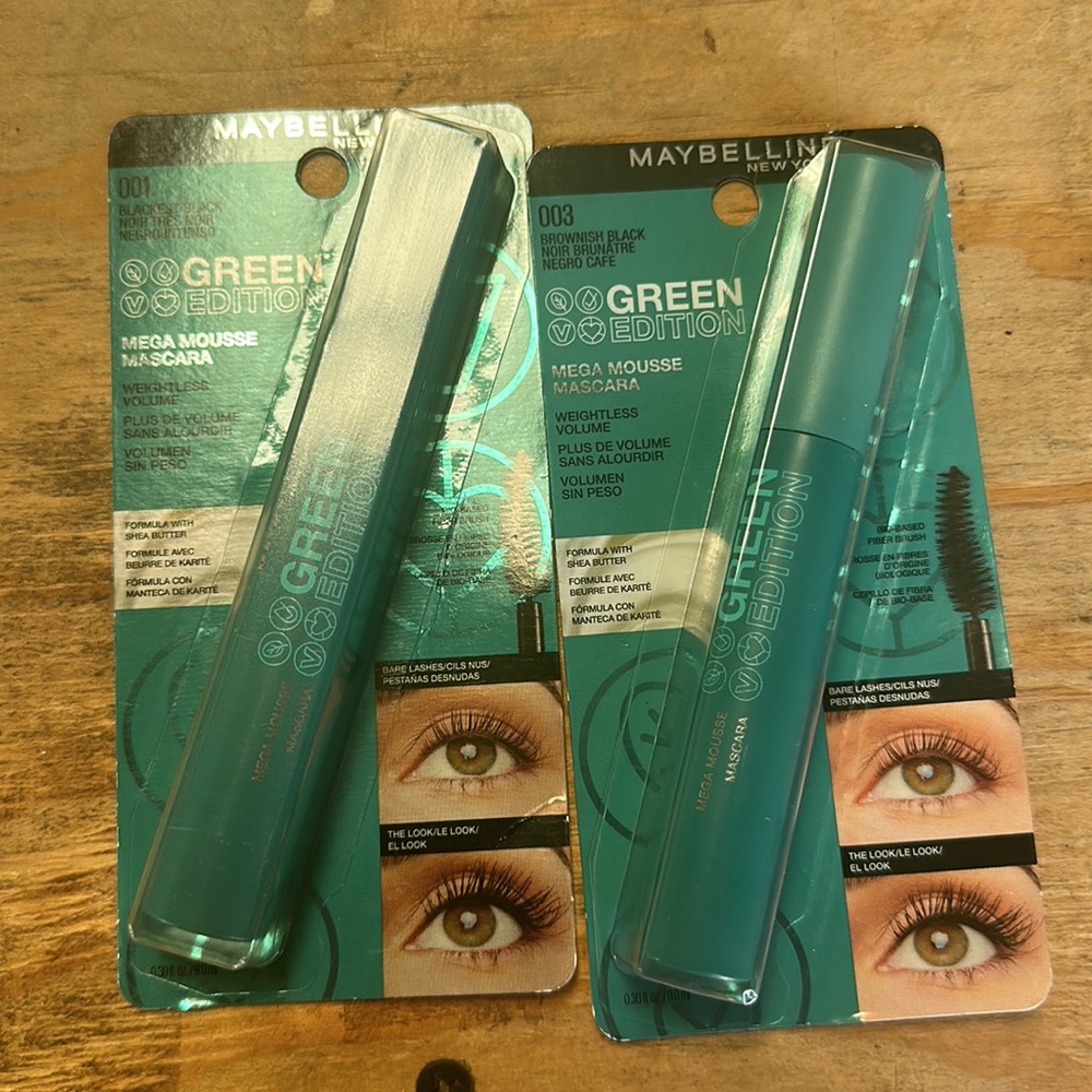 2/Maybelline Green Edition Mega Mascara Makeup, Smooth Buildable Lightweight
